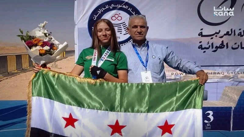 ذهبية وبرونزية لسوريا في البطولة العربية للدراجات 2 photo 2025 10 06 20 02 31 860x573 1