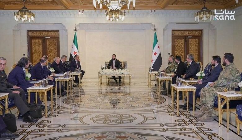 الشرع يبحث مع وفد تركي التطورات الإقليمية