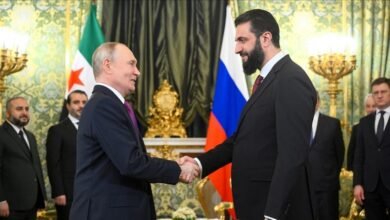 بوتين يشيد بالشرع لجهوده في استعادة وحدة أراضي سوريا