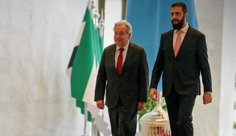 غوتيريش يلتقي الشرع في دمشق.. ويدعو المجتمع الدولي لدعم سوريا